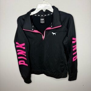 Black and Pink Quarter-Zip Pullover